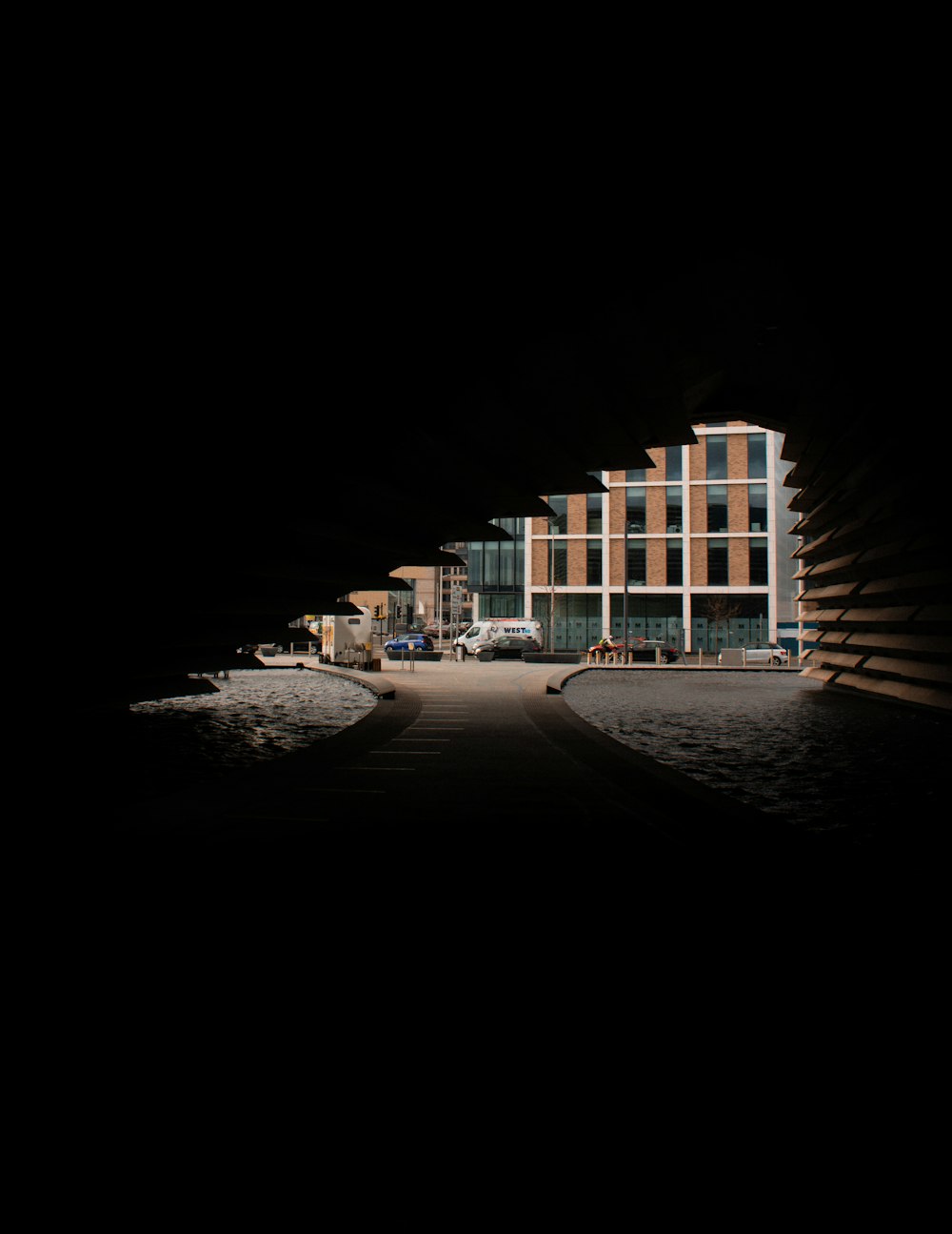 white concrete building during night time