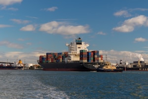 cargo ship on sea under blue sky during daytime