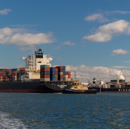 cargo ship on sea under blue sky during daytime