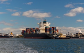 cargo ship on sea under blue sky during daytime