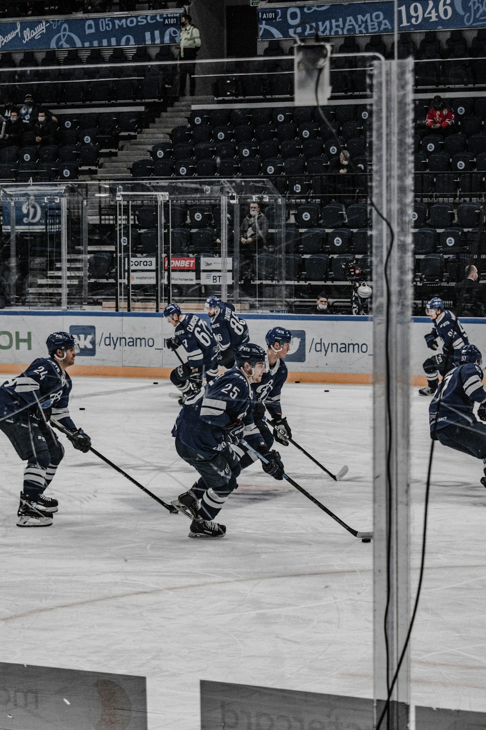 ice hockey players on ice hockey field