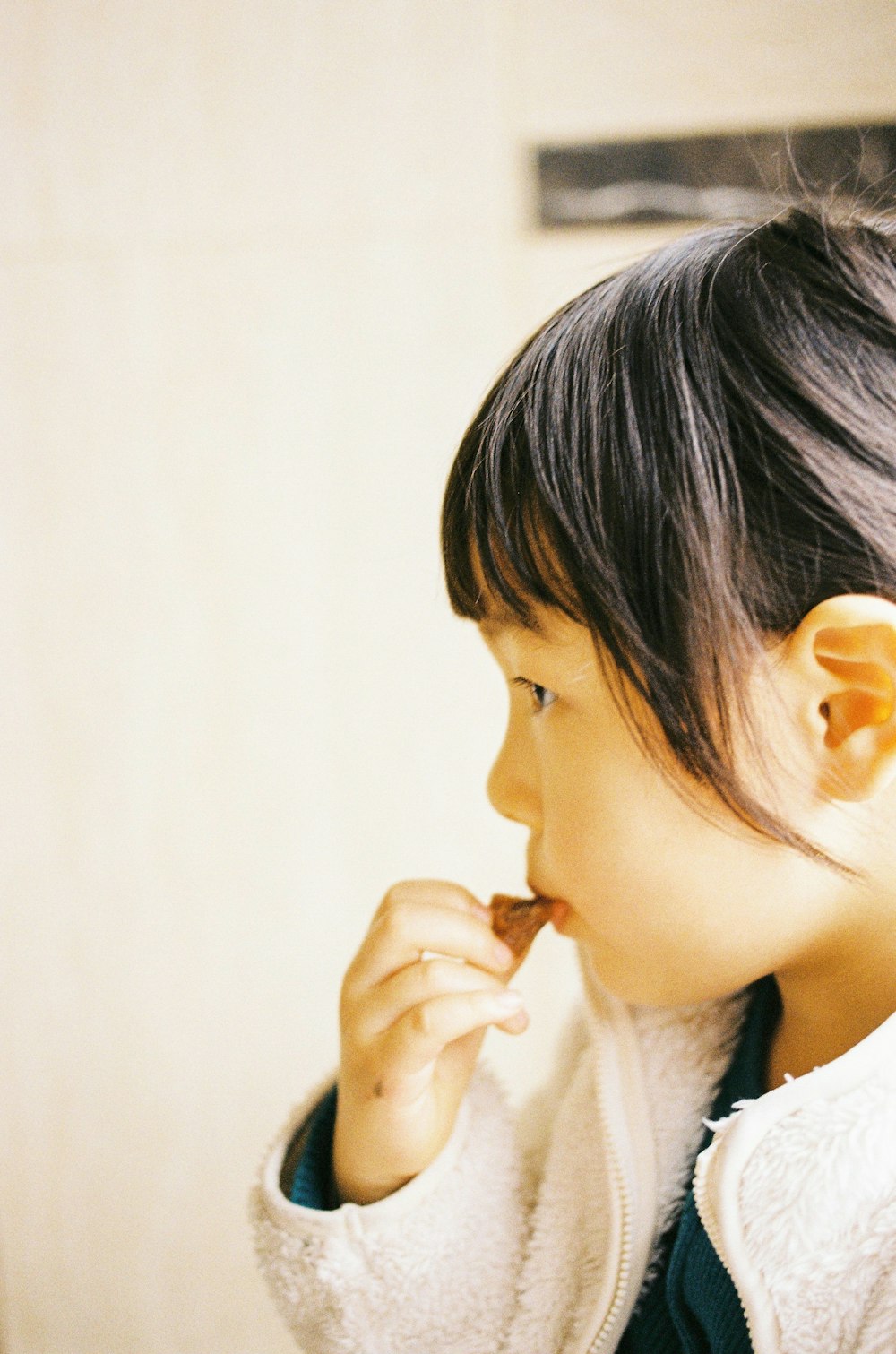 girl in white shirt with white background