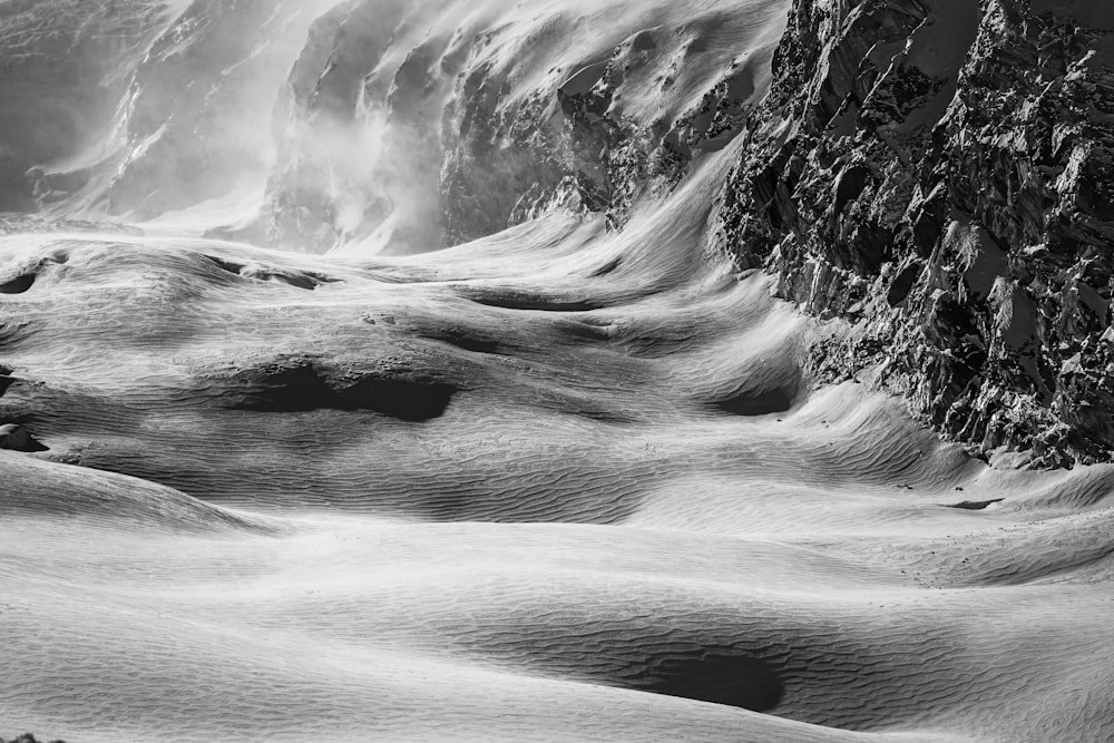 grayscale photo of ocean waves