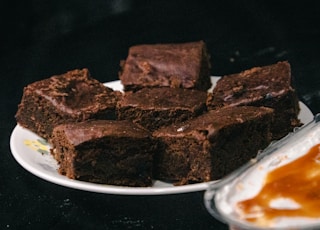 chocolate cake on white ceramic plate