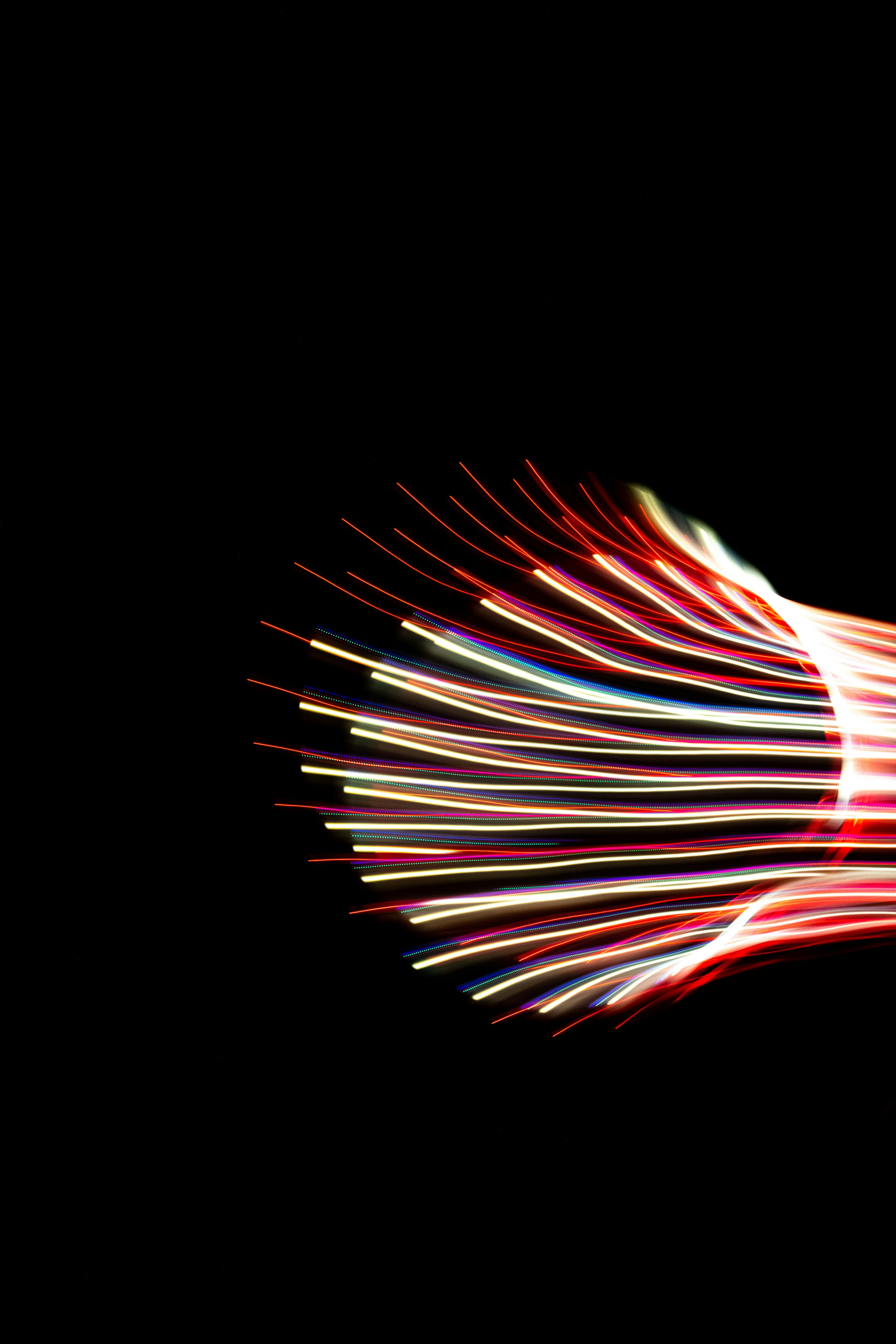 Red and white light in dark room photo Free Light painting Image on