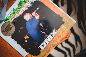 A vinyl album cover featuring a performer with a microphone against a dark background. The text includes 'Smoke Out' in large, colorful letters with additional branding, and the artist's name 'DMX' prominently displayed.