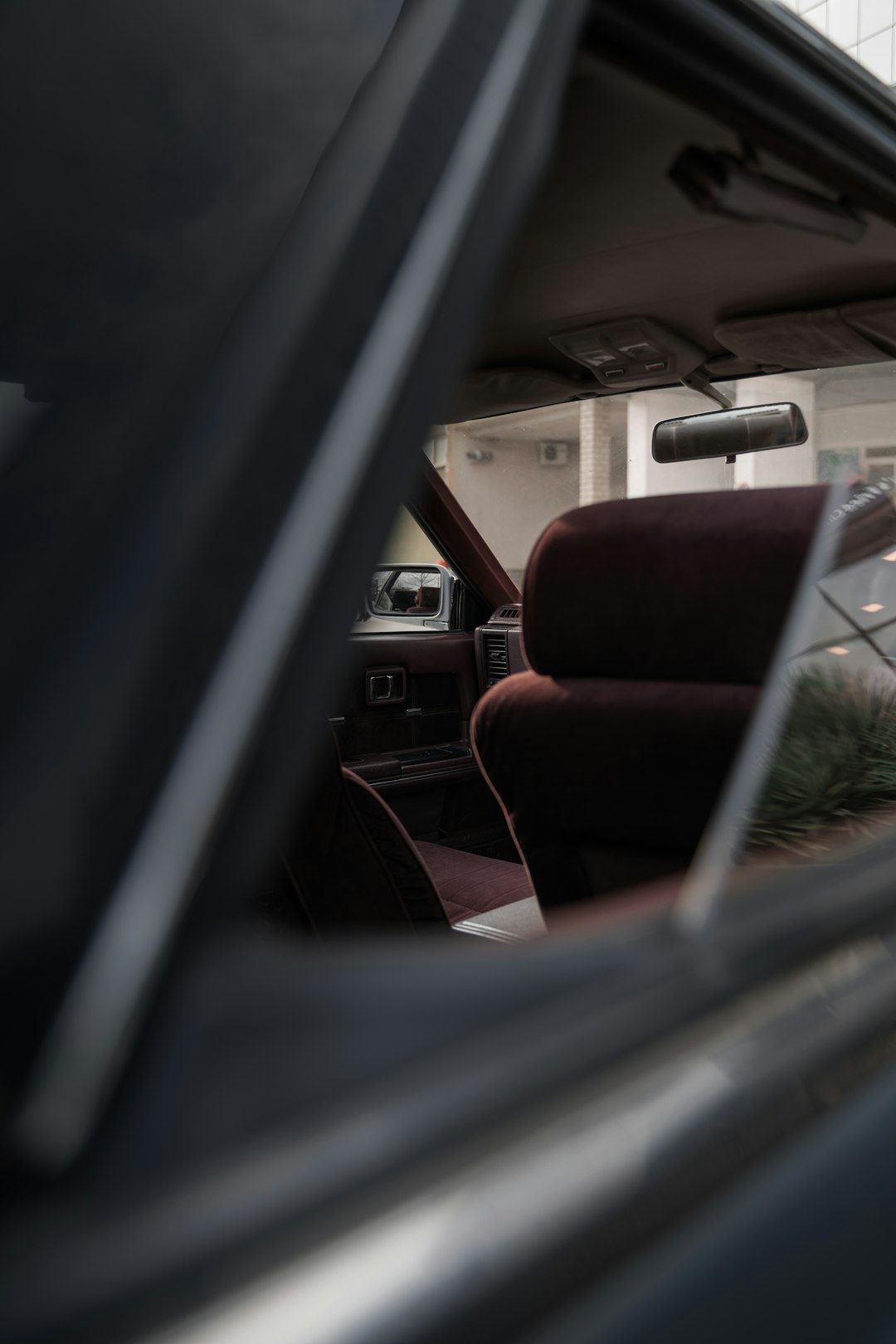 red and black car interior