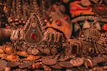 A modern, elegant display of handcrafted Mexican jewelry featuring vibrant colors and textures.