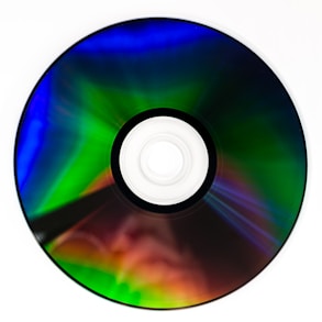 green blue and black compact disc