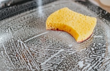 yellow powder on clear glass bowl