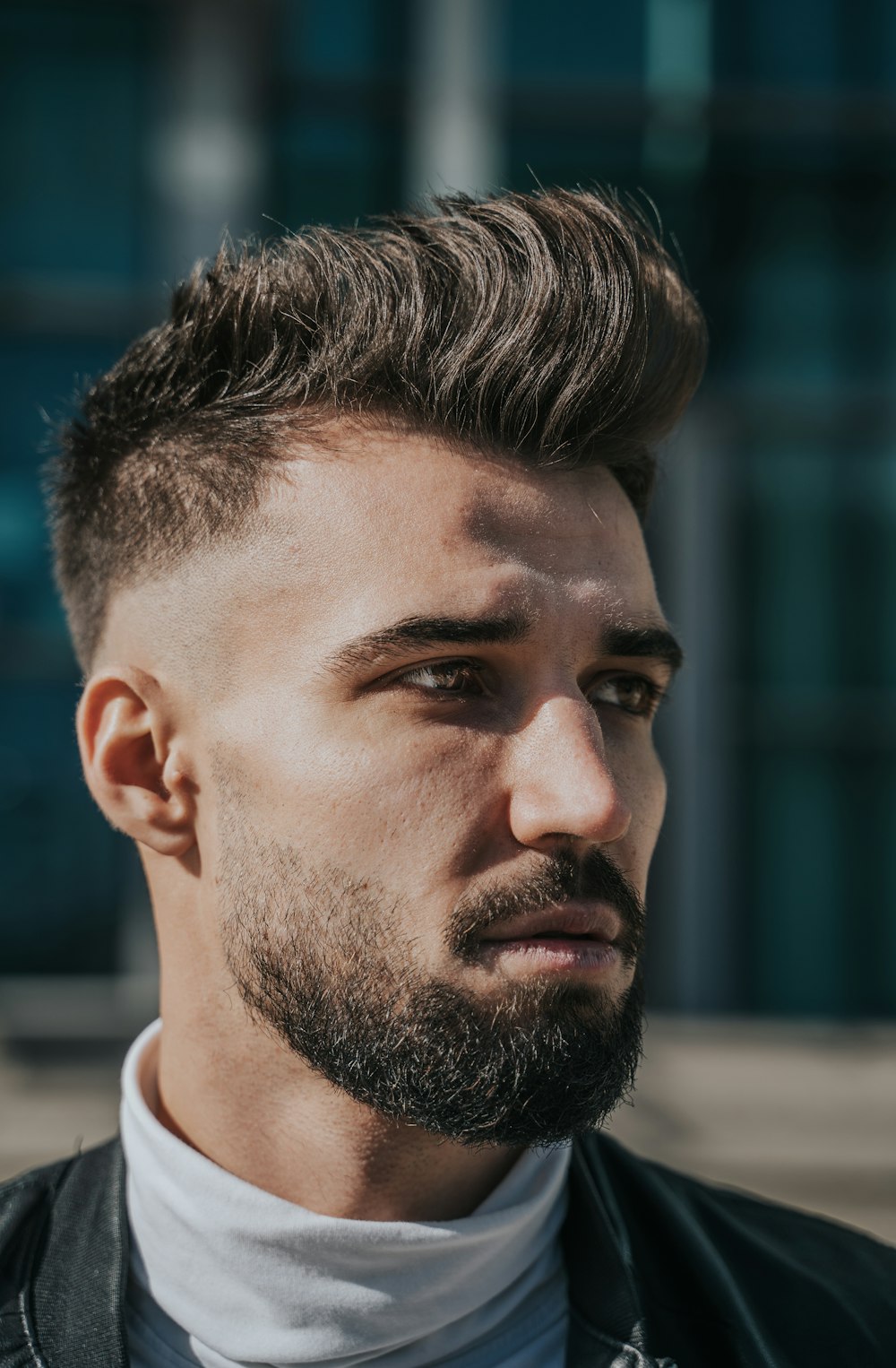 man in white collared shirt