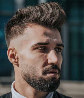 man in white collared shirt