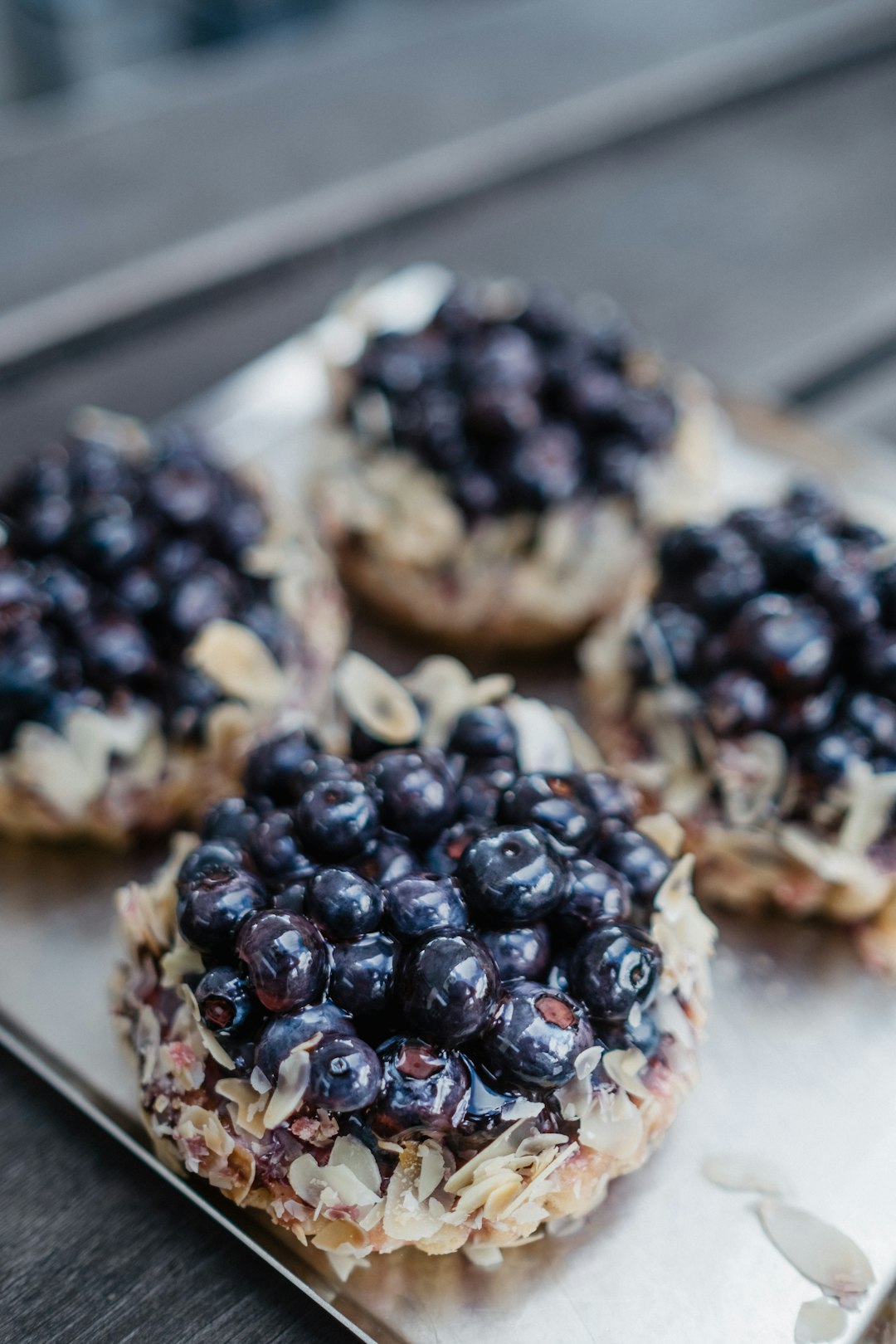 blue berries on brown bread