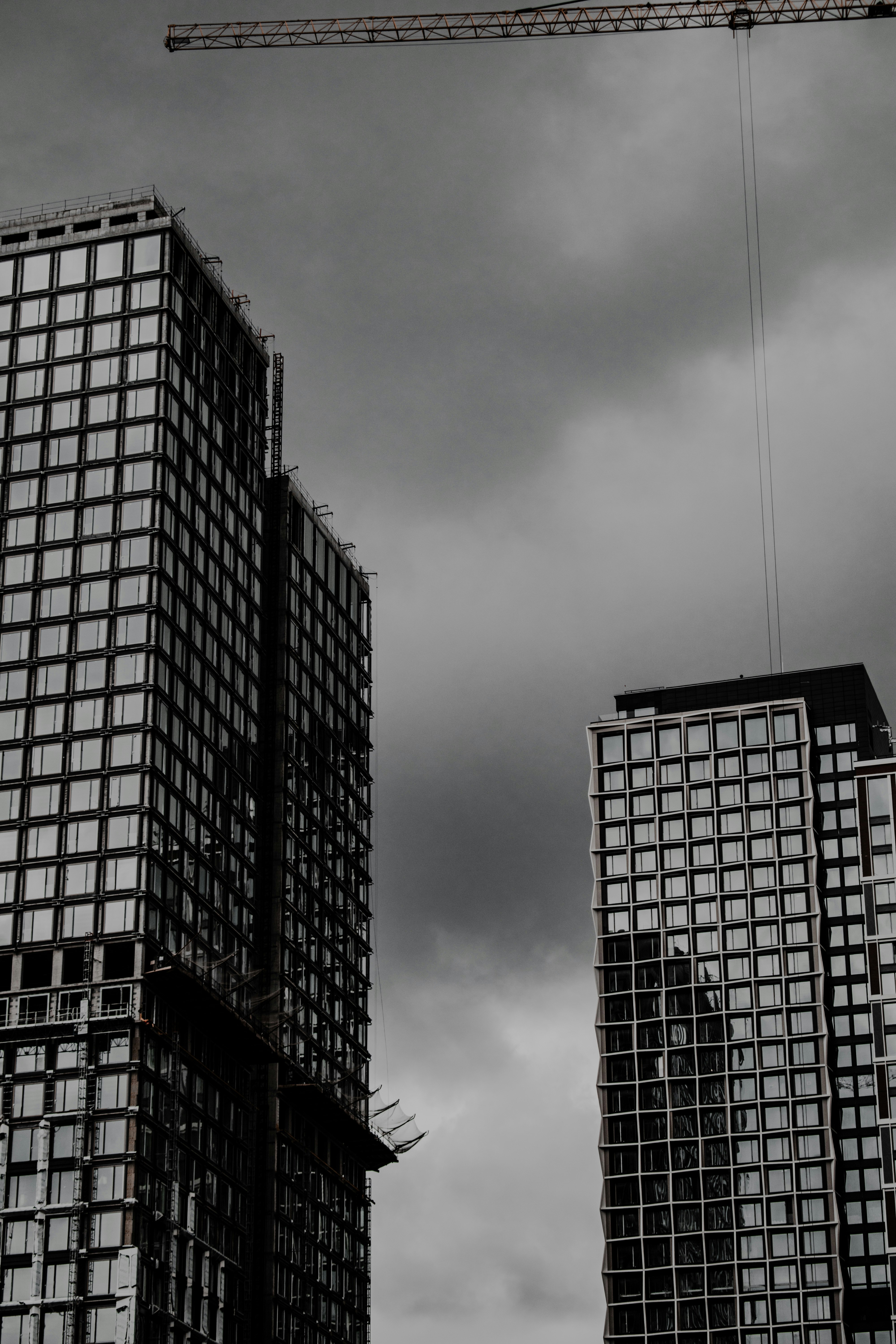 black and white concrete building