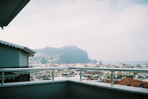 A scenic view from a hotel balcony.