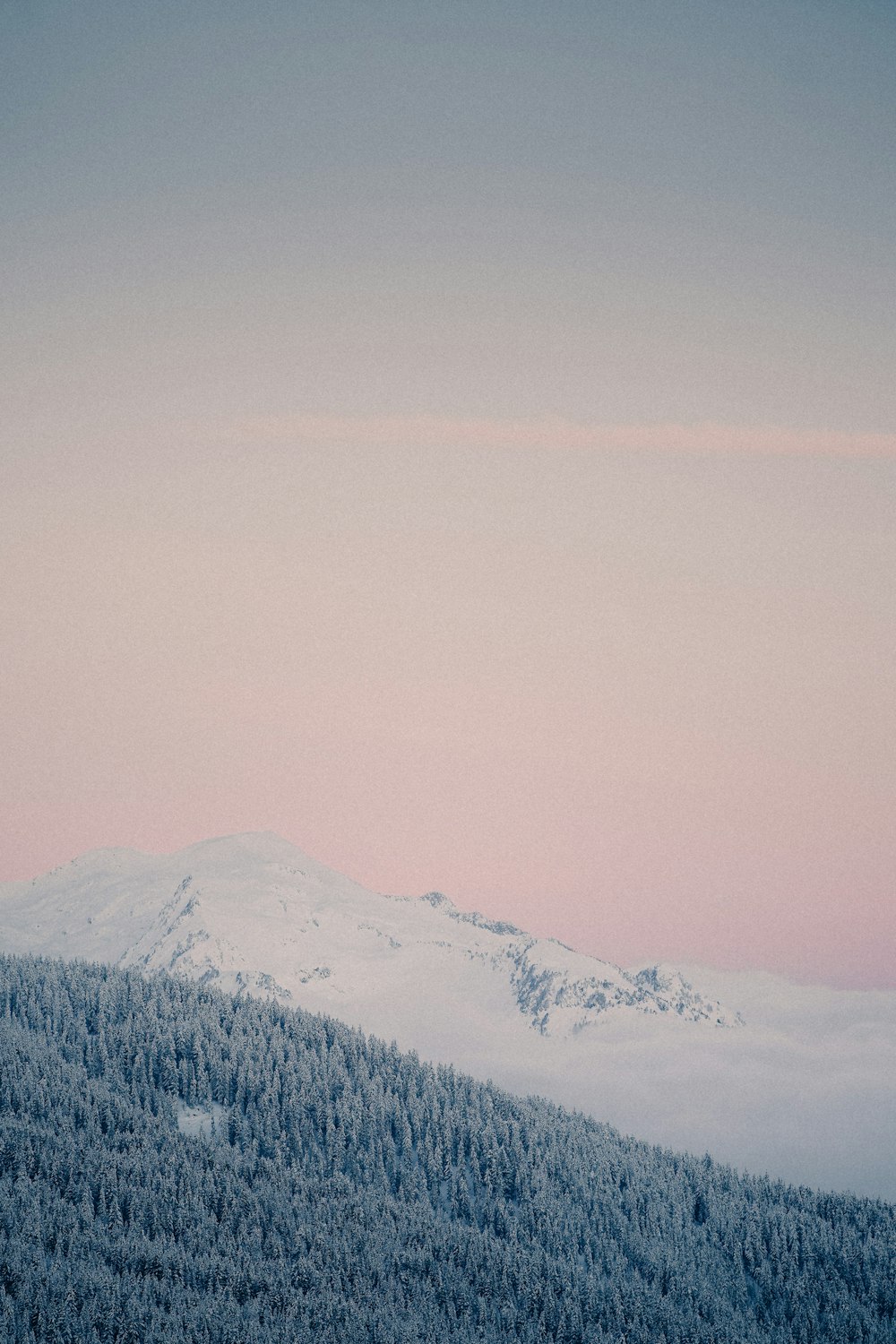 Montagne couverte de neige pendant la journée