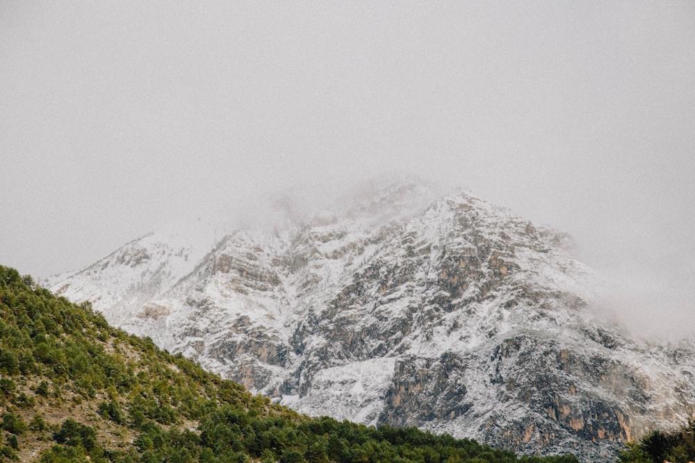 snow covered mountain during daytime