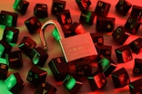 red and black love lock