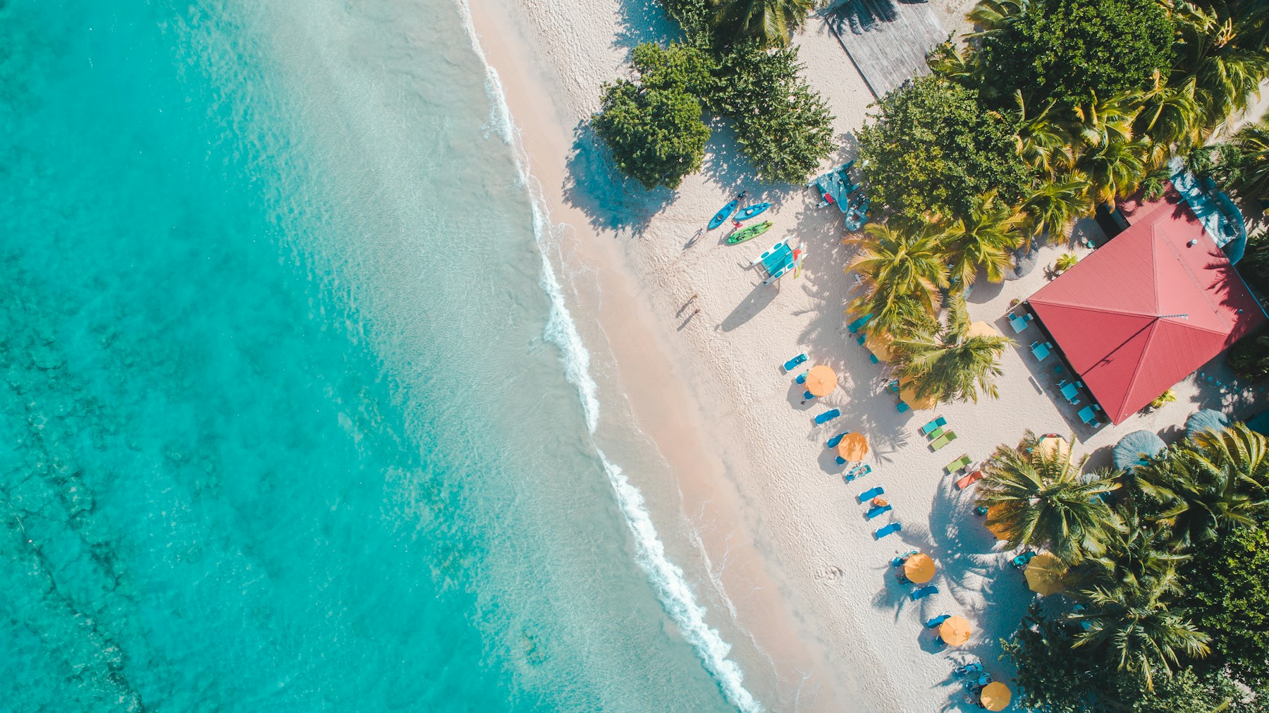 Aerial Caribbean beach