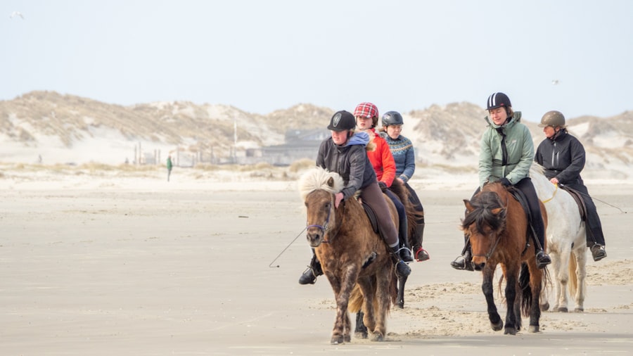 Group riding on the beach
