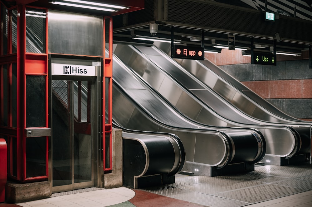 red and black train station