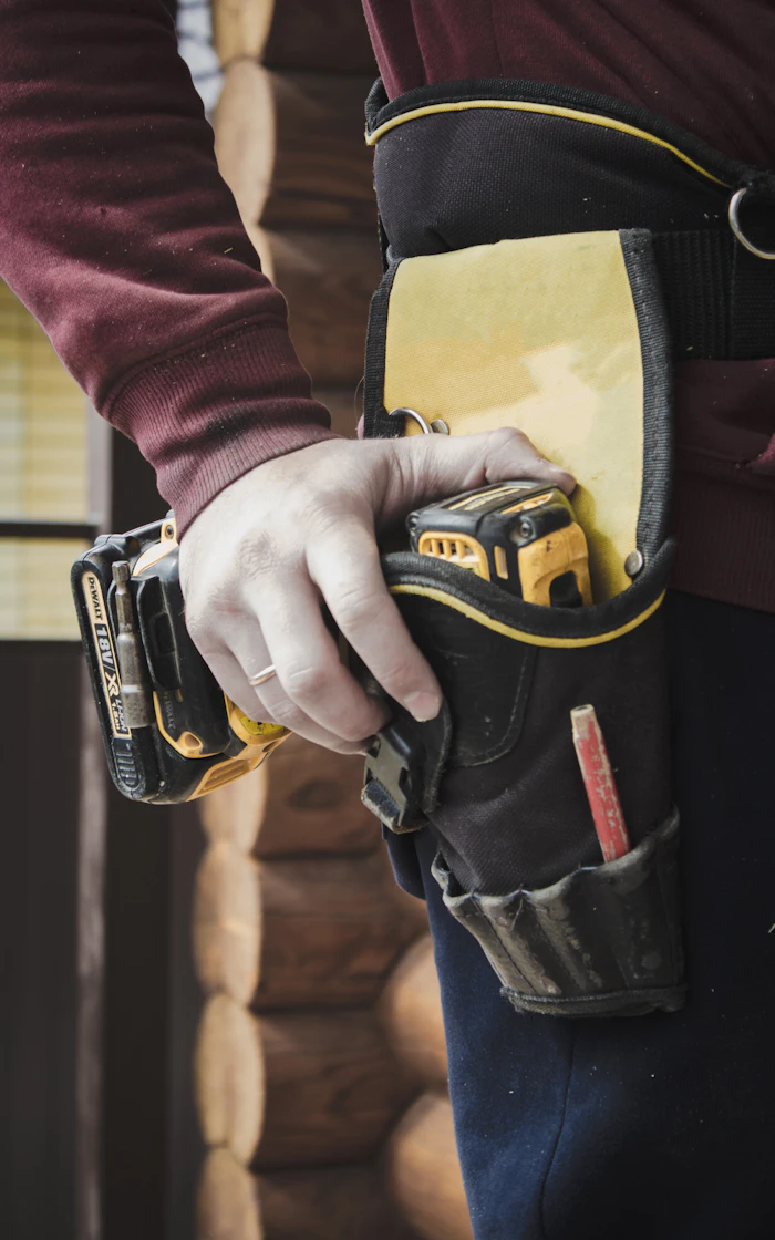 Close-up of trainee wearing safety gloves