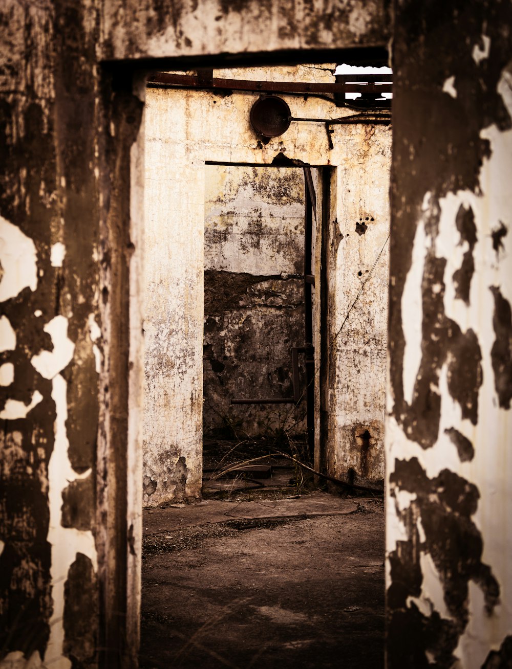 grayscale photo of concrete wall