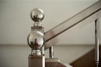 Close-up of sparkling clean staircase handrails after thorough cleaning