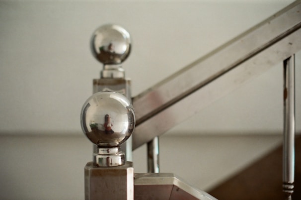 Hand-finished metal staircase showcasing attention to detail and quality.