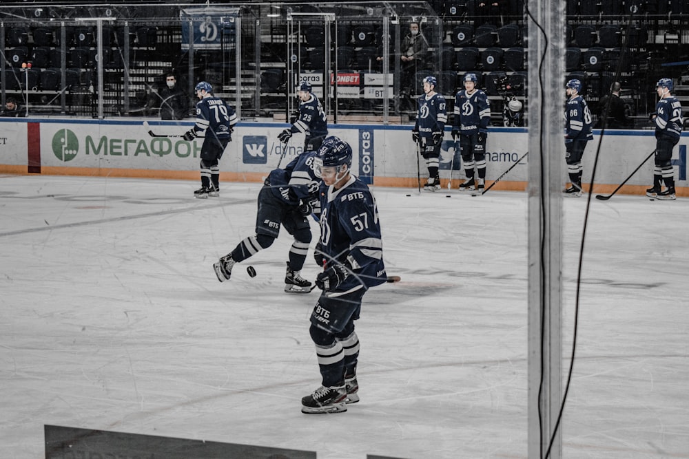 ice hockey players on ice hockey field