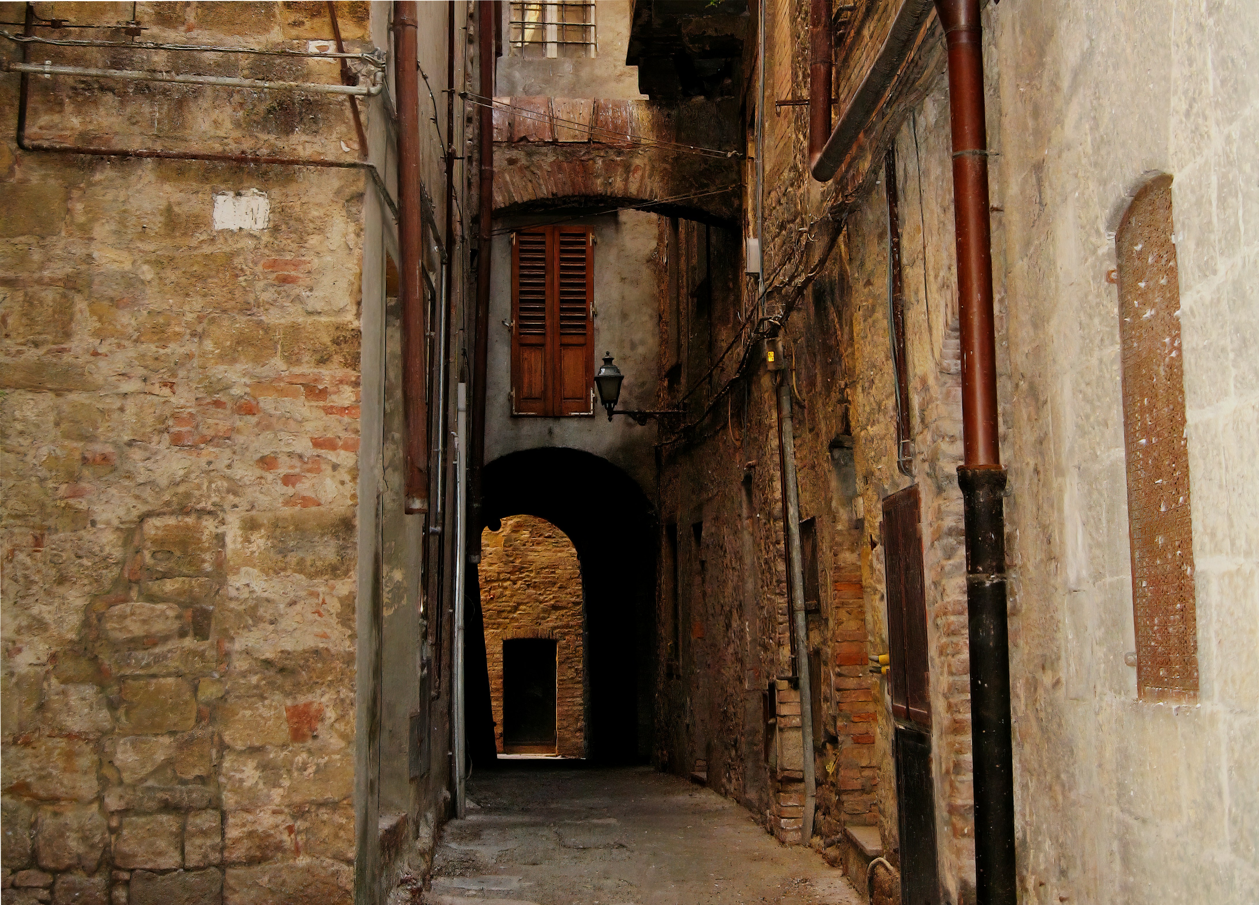 brown brick building during daytime, Medieval alley