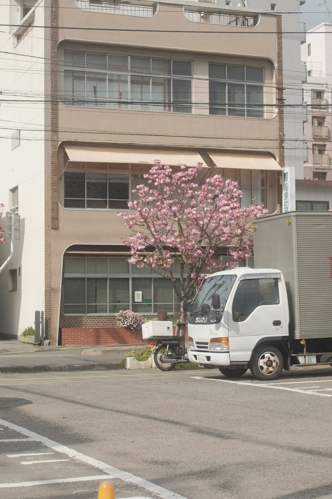 white van parked beside brown concrete building during daytime