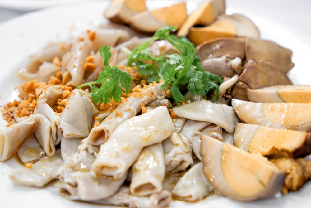 cooked food on white ceramic plate