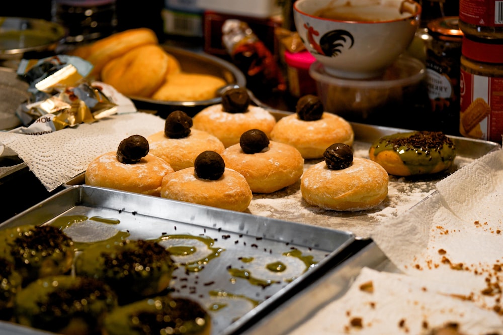 brown cookies on white paper