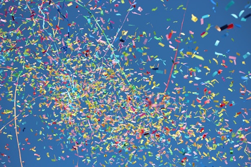 A vibrant display of colorful confetti.