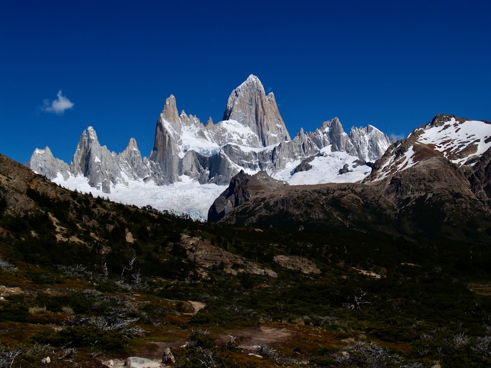 snow covered mountain under blue sky during daytime