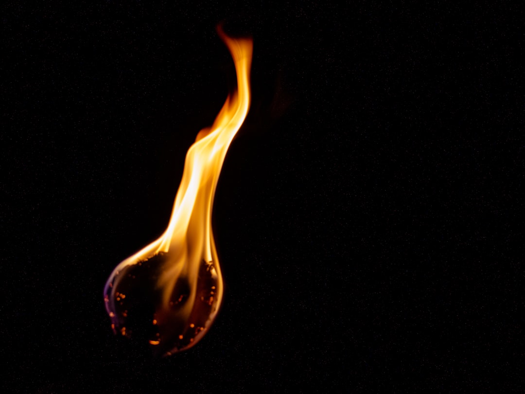 fire in black background with black background,