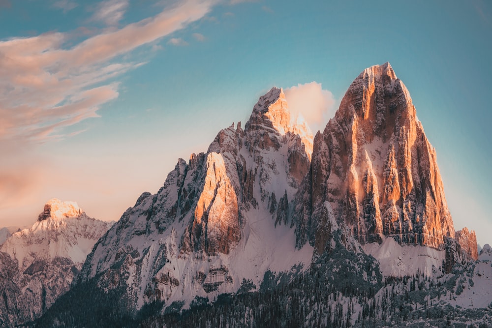 snow covered mountain under blue sky during daytime