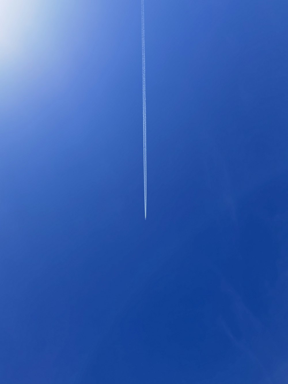 white string on blue surface