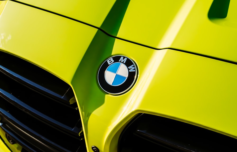 yellow and black bmw car