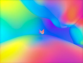An abstract image filled with vibrant, flowing gradients and smooth transitions between colors, creating a dynamic sense of movement. A small, stylized 'M' is subtly integrated into the center.