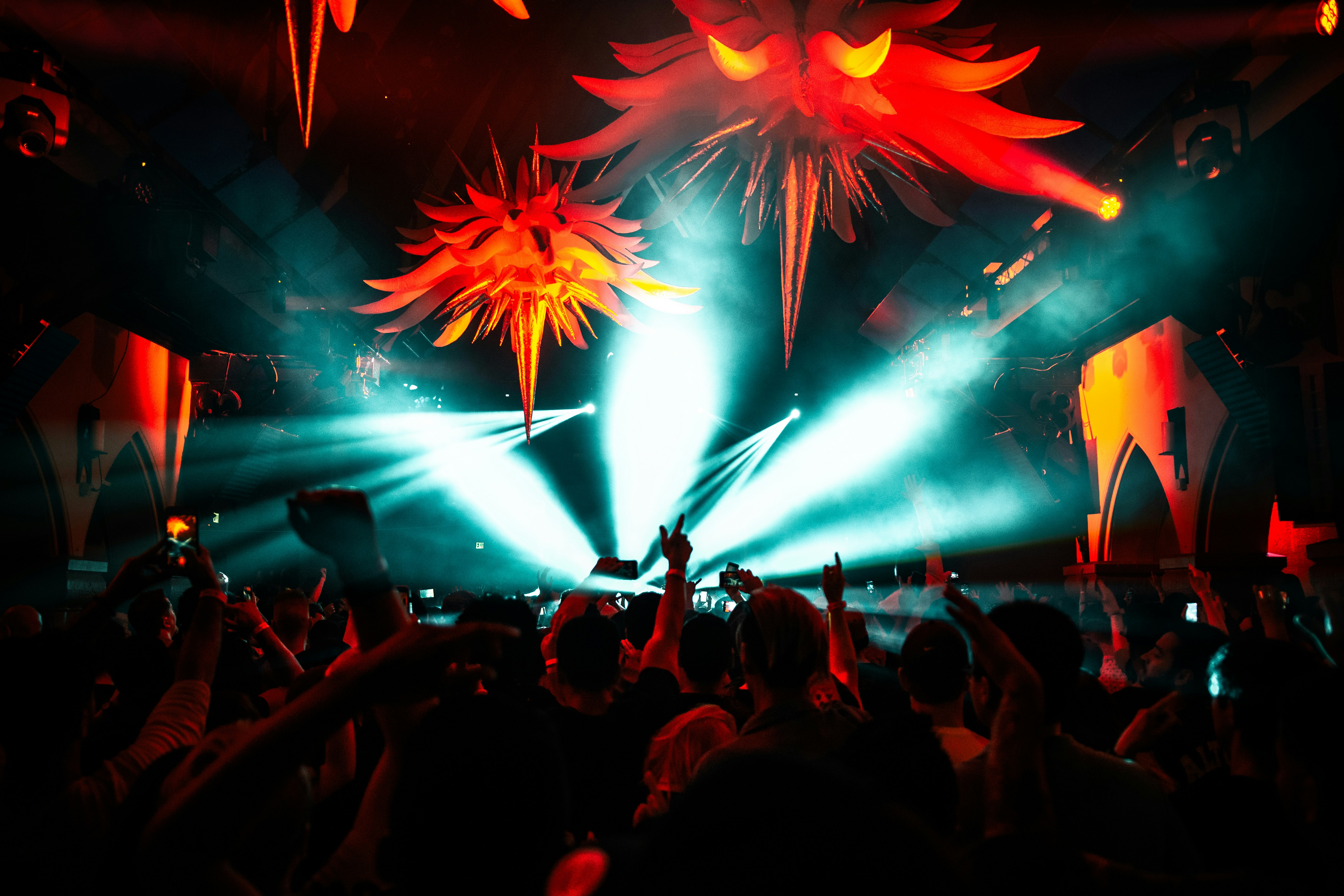 people watching concert during night time, 