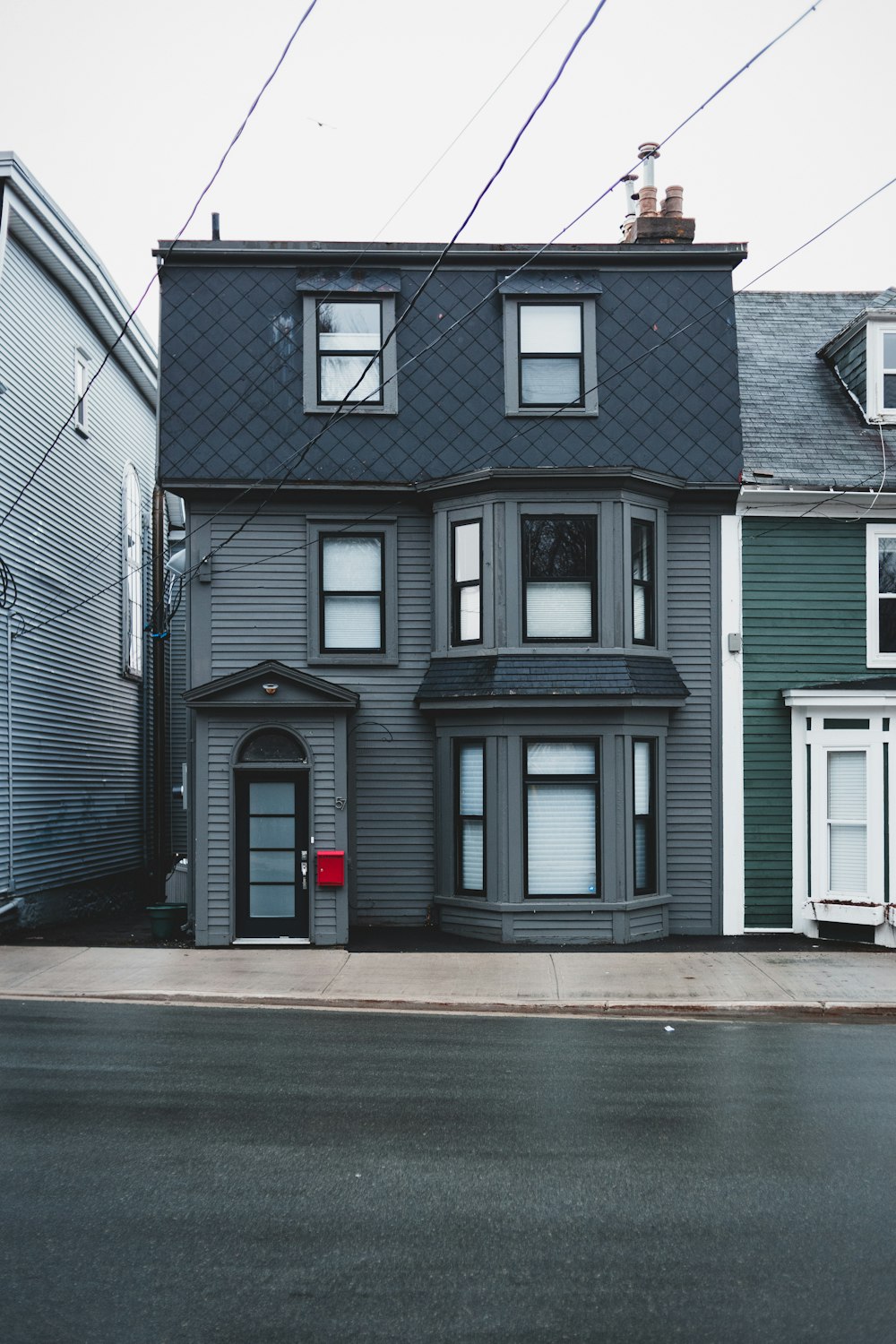 blue and white wooden house