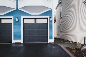 blue and white wooden house