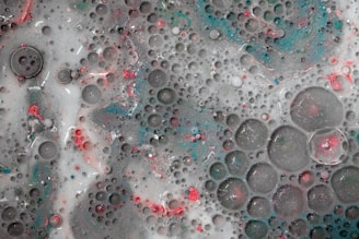 Close-up of sparkling slime with vibrant colors and textures.