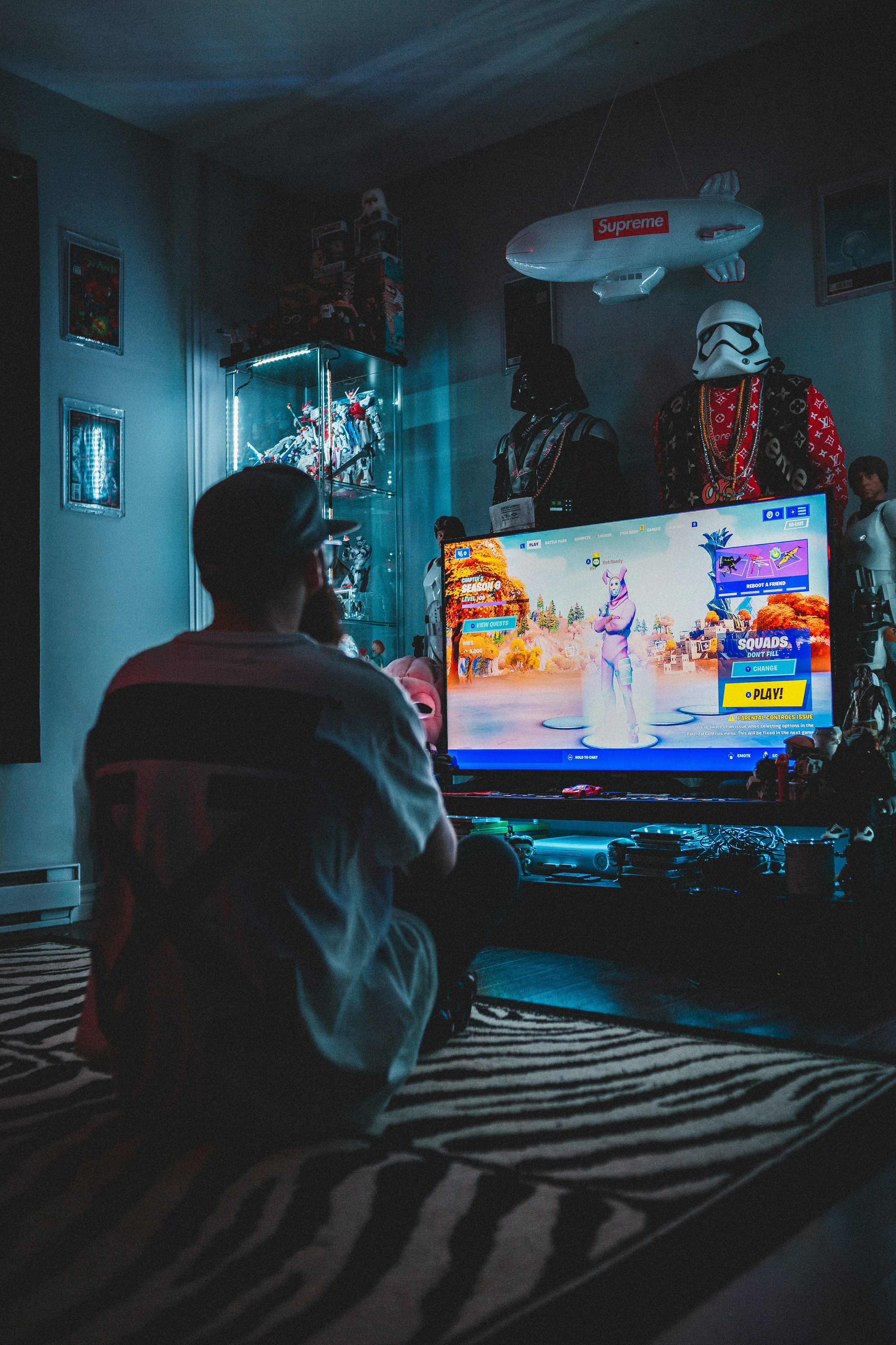 Person watching content on TV