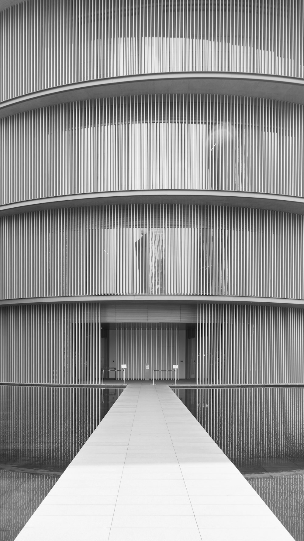 white and black building interior