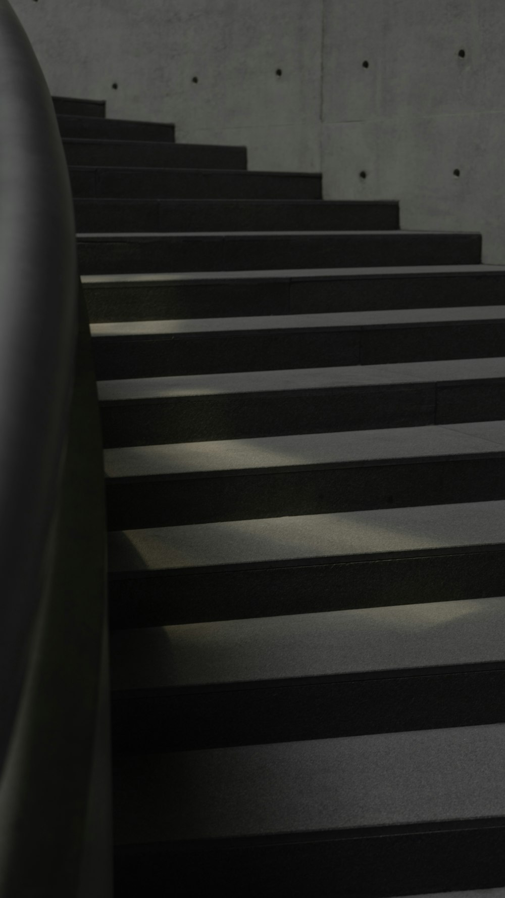 black and white concrete stairs
