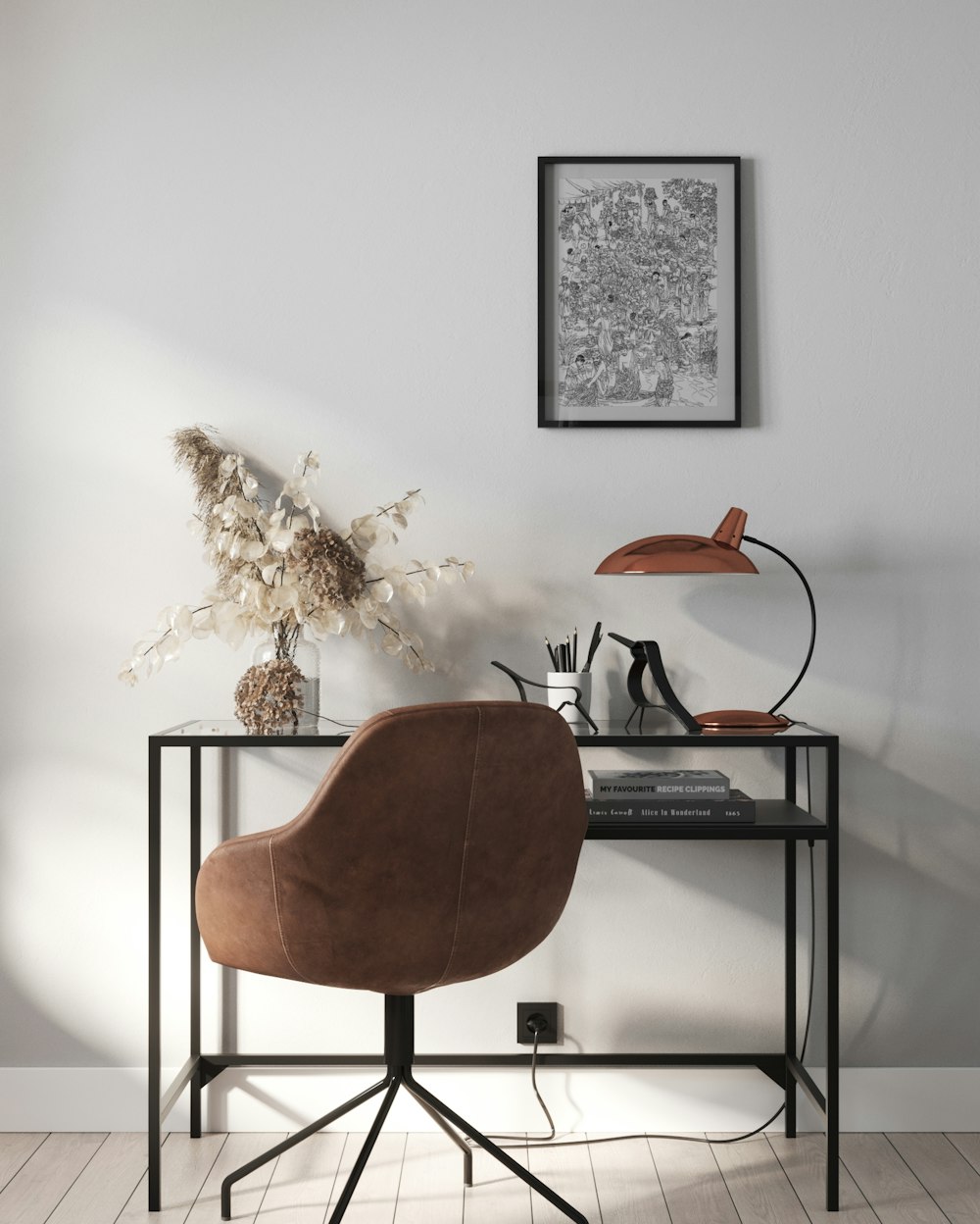 brown wooden chair beside black wooden table