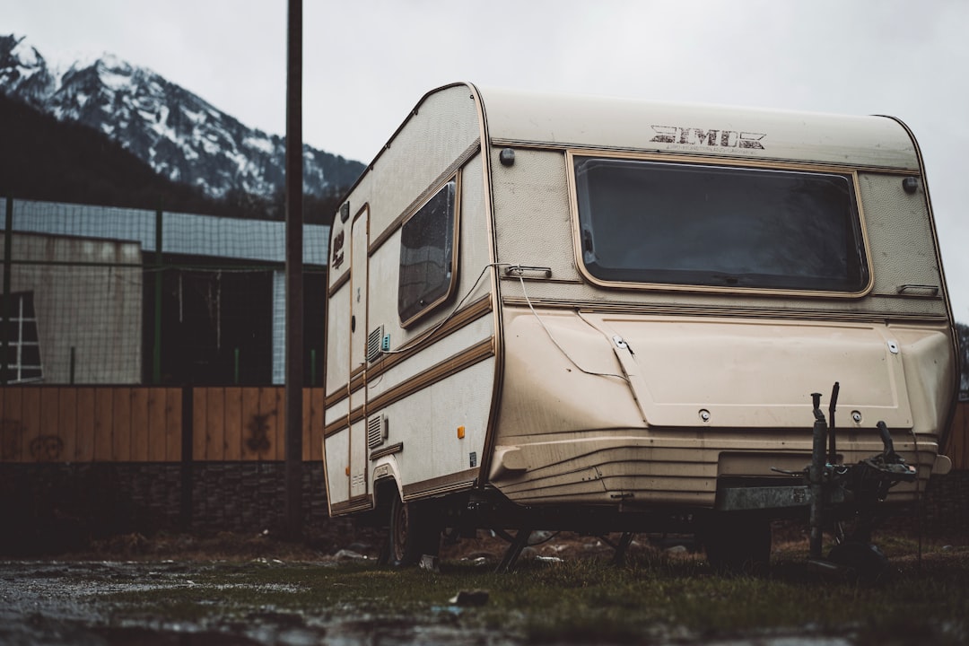 white and black rv trailer